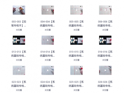 最用心全面的VIP硬笔书法课程（共250课完结） 手把手教 附可打印控笔素材